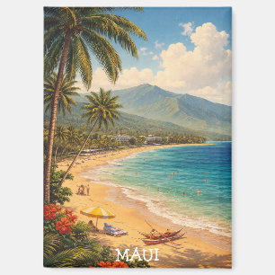 Tropischer Ka'anapali Strand Maui Vintage Reise Magnet