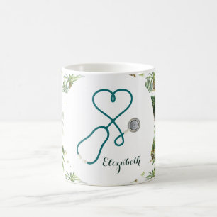 Tropischer Krankenpfleger Mediziner Mit Monogramm Kaffeetasse