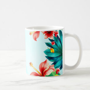 Tropischer, kühner Wasserfarben-Becher – Lebendige Kaffeetasse