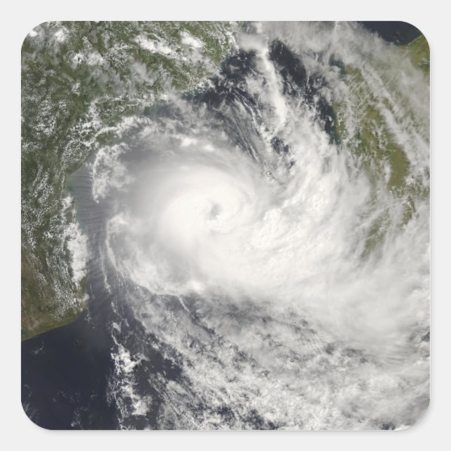 Tropischer Kyklon Jokwe in Mosambik Channe Quadratischer Aufkleber (Vorderseite)