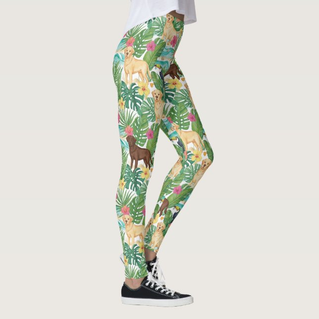 Tropischer Labrador Retriever Strand Vibes Leggings (Rechts)