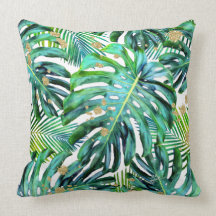 Tropischer Leaf Muster Palms Gold Glitzer