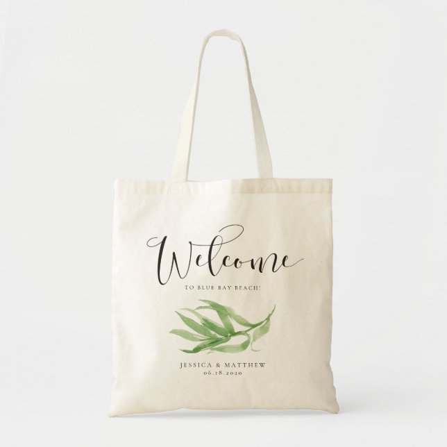 Tropischer Leaf Welcome Bag Zielgast Tragetasche (Vorne)