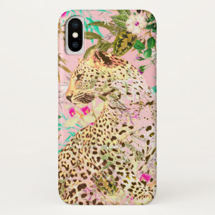 Tropischer Leopardendruck blumig Hawaiisch Case-Mate iPhone Hülle