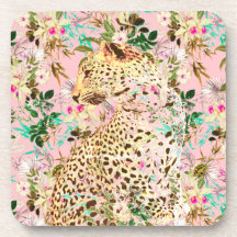 Tropischer Leopardenprint blumenhawaiianisches Mus