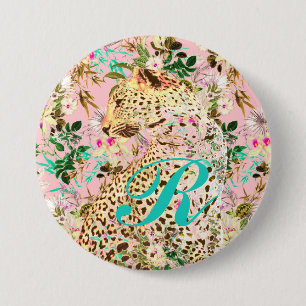 Tropischer Leopardenprint Button