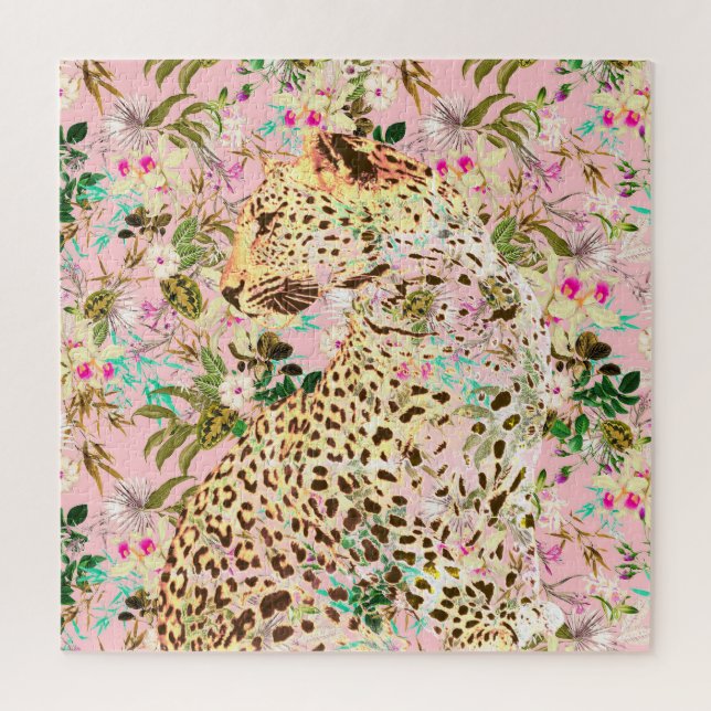 Tropischer Leopardenprint Puzzle (Vertikal)
