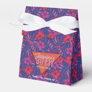 Tropischer Lila Blumengeburt Geschenkschachtel
