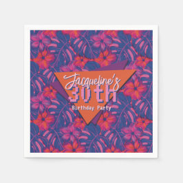 Tropischer Lila Blumengeburt Serviette