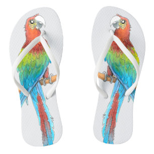 Tropischer Macaw-Papagei Flip Flops