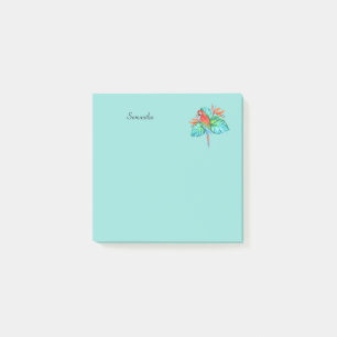 Tropischer Macaw Parrot Personalisiert 3x3 Post-it Post-it Klebezettel