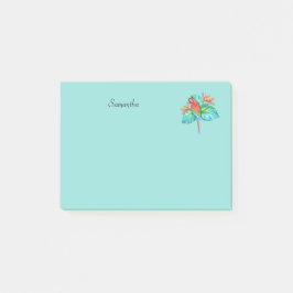 Tropischer Macaw Parrot Personalisiert 4x3 Post-it Post-it Klebezettel
