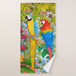 Tropischer Macaw plappert Bad-Tuch-Set nach Badhandtuch Set
