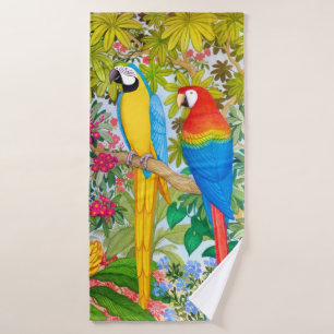 Tropischer Macaw plappert Bad-Tuch-Set nach Badhandtuch Set