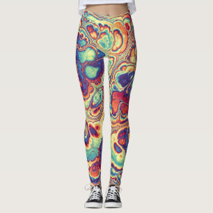 Tropischer Marmor-Glanz Leggings