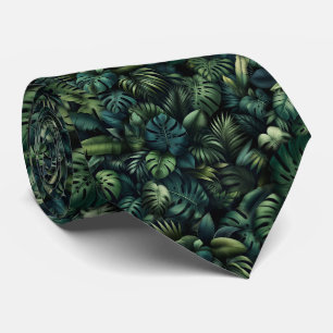 Tropischer Monstera Botanischer Grüner Dschungel D Krawatte
