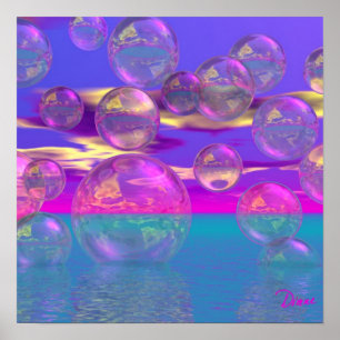 Tropischer Morgen - Paradies für Magenta und Türki Poster