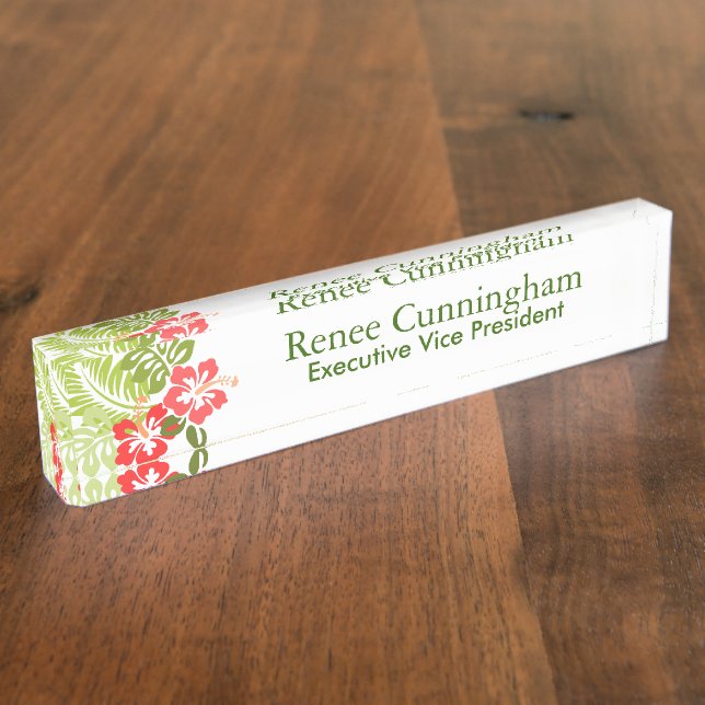 Tropischer Namensschild für Ihr Büro Namensplakette (Seite)