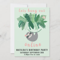 Tropischer niedlicher Faultier im Internet Geburts