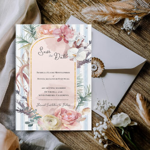 Tropischer Orchideenbogen Hochzeit Save-the-Date-M Magnetkarte