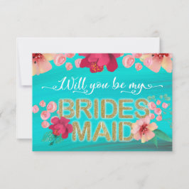 Tropischer Ozean Gold Werden Sie meine Bridesmädch Einladung