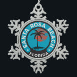Tropischer Ozean Santa- Rosastrand-Floridas Schneeflocken Zinn-Ornament<br><div class="desc">Tropischer Ozean Santa- Rosastrand-Floridas</div>