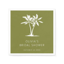 Tropischer Palm und Beach Brautparty Napkins