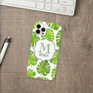 Tropischer Palmbaum Botanisches Monogramm Personal Case-Mate iPhone Hülle
