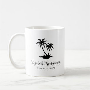 Tropischer Palmbaum personalisiert Kaffeetasse