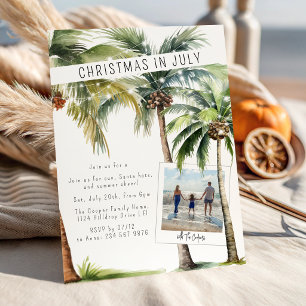 Tropischer Palmbaum-Weihnachten im Juli Einladung