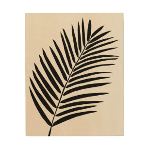 Tropischer Palmblättercreme, weiß und schwarz Holzdruck