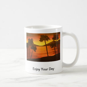 Tropischer Palme-Sonnenuntergang Tasse