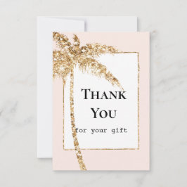 Tropischer Palmenbaum aus Gold Glitzer Dankeskarte