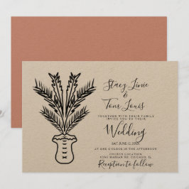 Tropischer Palmenbaum, gepfropfte Hand gezeichnet  Einladung