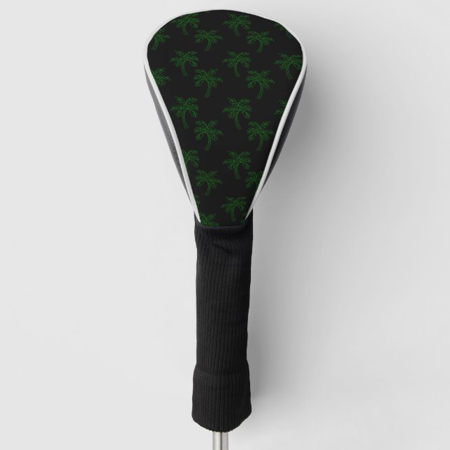 Tropischer Palmenbaum Grüne Contour Sommerspiele K Golf Headcover (Vorderseite)
