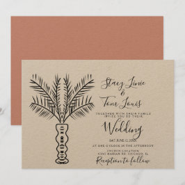 Tropischer Palmenbaum Hand Drawn Earthy Einladung