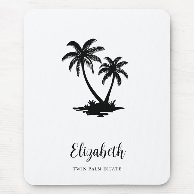 Tropischer Palmenbaum-Küstenpersonalisation Mousepad (Vorne)