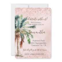 Tropischer Palmenbaum Rosa Glitzer