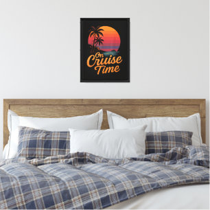 Tropischer Palmenbaum-Sonnenuntergangs-Kreuzfahrt- Leinwanddruck