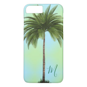 Tropischer Palmenbaum Vintage Elegantes Monogramm Case-Mate iPhone Hülle