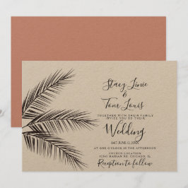 Tropischer Palmenblätterhandschuh Einladung