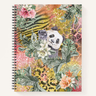 Tropischer Panda für Tierwerbung Notizbuch
