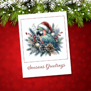 Tropischer Papagei-Frohe Festtage Weihnachten Karte
