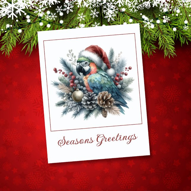 Tropischer Papagei-Frohe Festtage Weihnachten Karte (Von Creator hochgeladen)