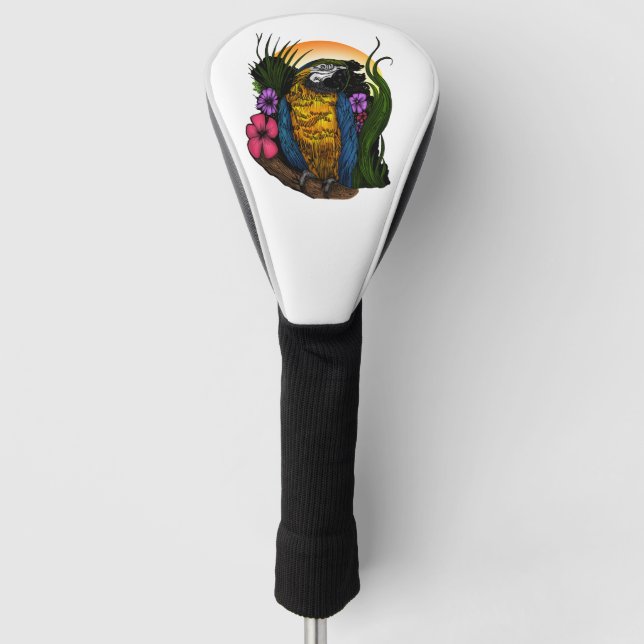 Tropischer Papagei Golf Headcover (Vorderseite)
