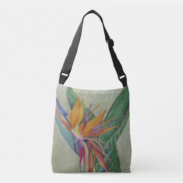 Tropischer Paradiesvogel Crossbody Taschen-Tasche Tragetaschen Mit Langen Trägern (Vorderseite)