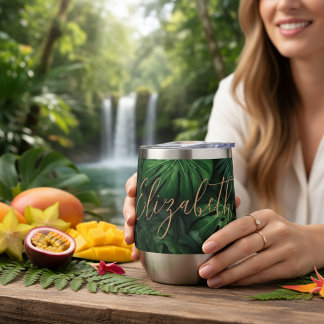 Tropischer personalisierter Monstera-Goldschrift-N