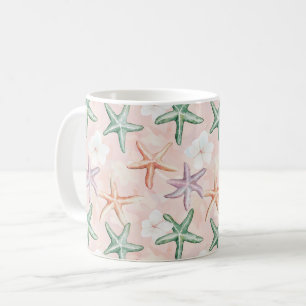 Tropischer Pfirsich Grüner Orangefarbener Lila See Kaffeetasse