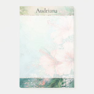 Tropischer Pfirsichweißer Hibiskus Post-it Klebezettel