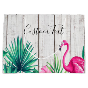 Tropischer Pink Flamingo Familienname Strand Große Geschenktüte